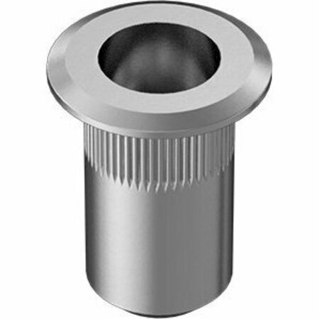 BSC PREFERRED Aluminum Heavy-Duty Rivet Nut M4 x .7 Internal Thread 2 - 3.3mm Material Thick, 25PK 94020A371